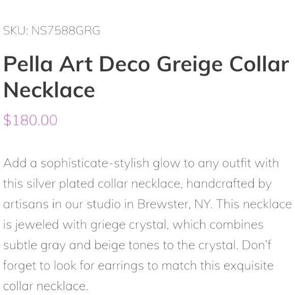 Anne Koplik Pella Art Deco Greige Collar Necklace - Picture 6 of 16
